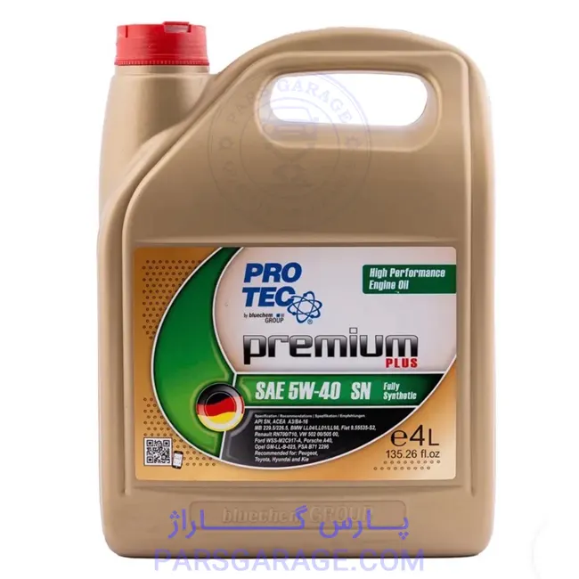 protec 5w40 sn 4l روغن موتور SN پروتک Protech حجم 5 لیتر 5W-40